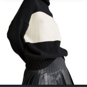 Polo Ralph Lauren Black and Cream Turtleneck Sweater